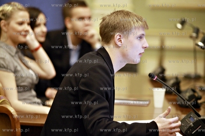 Gdansk. Pierwsze posiedzenie Mlodzieżowej Rady Miasta,...