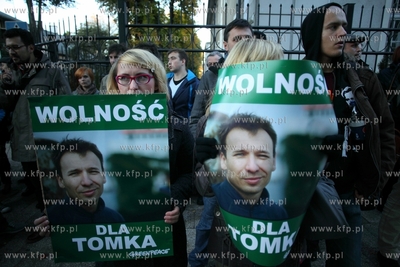 Protest pod konsulatem Rosji  przy ul. Boterego w Gdansku
przeciwko...