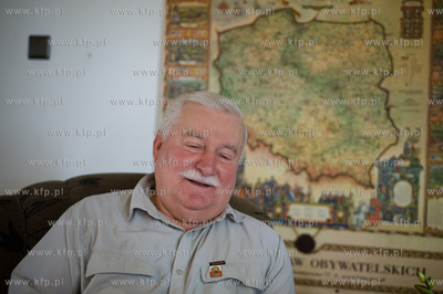 Gdansk.Biuro Lecha Walesy. Rylan J. Daniels mlody dziennikarz...