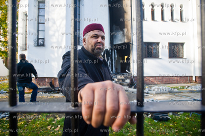 Gdansk. Meczet przy ul. Abrahama, pod drzwiami ktorego...