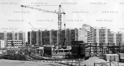Budowa osiedla mieszkaniowego Gdansk Zaspa. 06.1978...