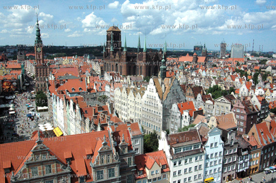 Panorama Gdanska z 55-metrowego dzwigu firmy Castel...