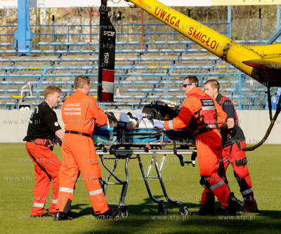 Podczas meczu rugby pomiedzy druzynami Arki Gdynia...