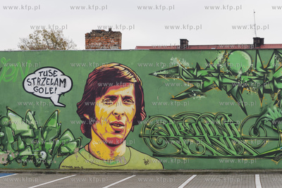 Starogard Gdański,Mural przy Stadionie miejskim poświęcony...