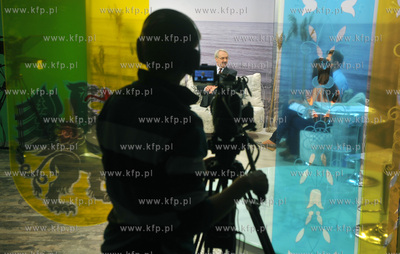 Studio telewizji CSBTV w Rumi. Nagranie programu "...