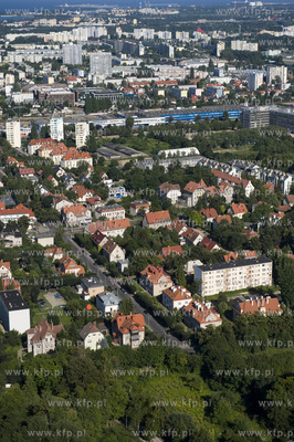 Gdansk Oliwa z lotu ptaka. Okolice skrzyzowania ul....