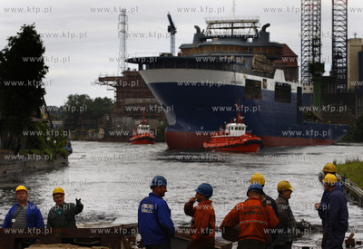 Stocznia Gdansk S.A.. Wodowanie jednostki typu offshore...