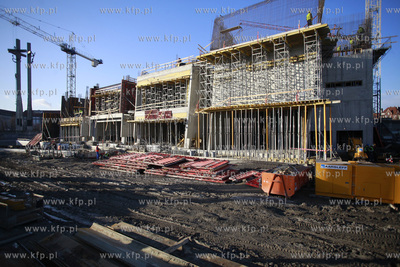 Gdans. Budowa siedziby Europejskiego Centrum Solidarnosci....