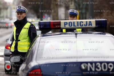 Kontrola policjantow ruchu drogowego stanu trzezwosci...