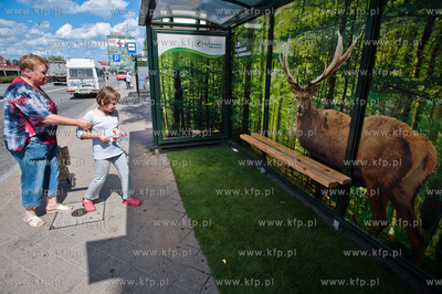 Gdansk. Wiata przystanku autobusowego Dworzec Glowny...