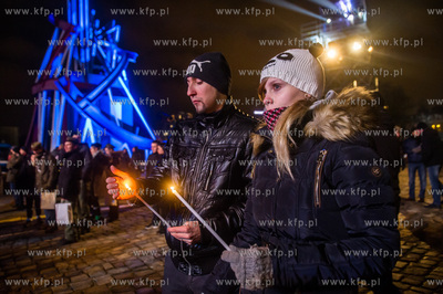 Gdańsk. Plac Solidarności. Obchody 35. rocznicy stanu...