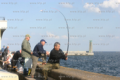 Dziesiatki wedkarzy spotkac mozna od kilku dni na falochronie...