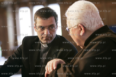 Konferencja prasowa  po pozarze w kosciele sw. Katarzyny...