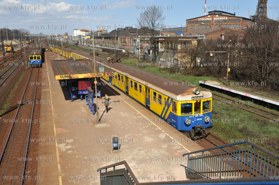 Przystanek SKM Stocznia. W oddali Stocznia Gdanska....