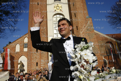 Gdansk. Katedra Oliwska. Slub Dariusza Michalczewskiego...