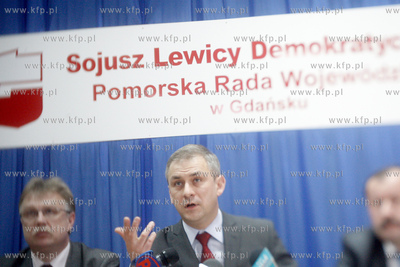 Gdansk. Konferencja Grzegorza Napieralskiego, przewodniczacego...