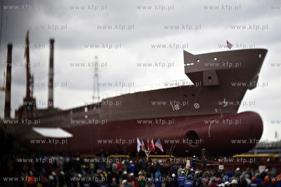 Gdansk. Stocznia Remontowa Shipbuilding. Wodowanie...