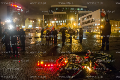 Gdansk. Plac Solidarnosci. Wiec z okazji 34 rocznicy...