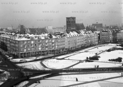 Panorama Gdańska. Widok na ulice Podwale Staromiejskie...