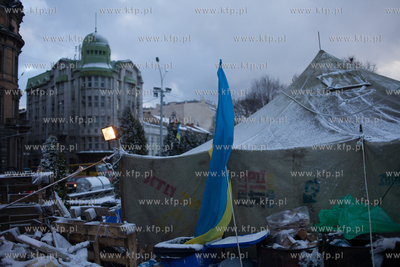 6.12.2013 Lwow, Ukraina NZ Miasteczko namiotowe. Demonstracje...