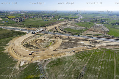 Gdansk. Budowa obwodnicy poludniowej z lotu ptaka....