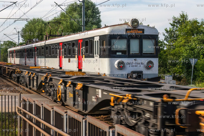 Pociąg Polregio mija peron stacji kolejowej Gdańsk...