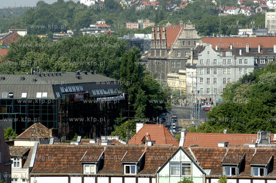 Gdansk.Widok z wiezy kosciola sw. Jana w kierunku Huciska,...