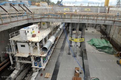 Gdansk. Maszyny TBM Damroka, podczas wiercenia tunelu...