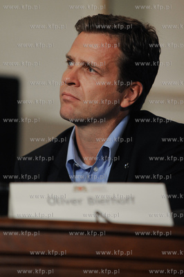 Gdansk. Sala Rady Miasta. Konferencja prasowa Niemieckiej...