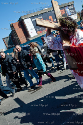Wielki Piatek. Misterium Meki Panskiej na ulicach Gdanska....