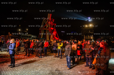 Gdańsk. Plac Solidarności. Obchody 35. rocznicy stanu...