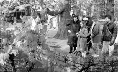 Jesienny spacer w Oliwskim parku. 4.11.1990 1listopada90_z.kosycarz_p4...