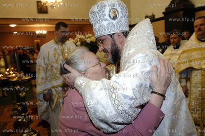 Nabozenstwo w cerkwi prawoslawnej sw Mikolaja w Gdansku...