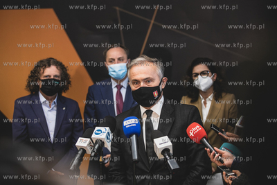 Briefing prasowy na terenie gdańskiego stadionu dot....