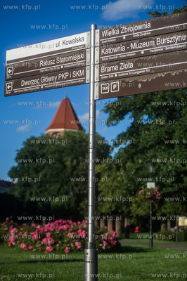 Gdańsk. Tablice systemu informacji miejskiej. 17.07.2017...