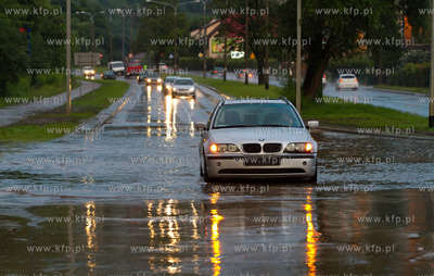 Zalana ulica Potokowa po obfitym opadzie deszczu. 19.07.2012...