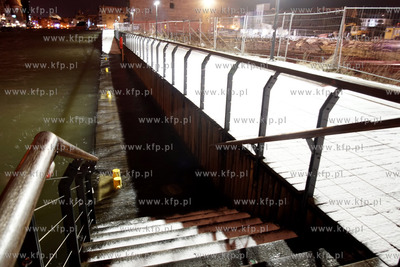 Gdańsk. Cofka na Motławie. Podmyte dolne przejście...