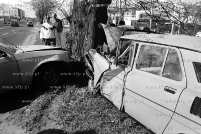 Wypadek samochodw opel kadett i skoda 100 na al. Grunwaldzkiej...