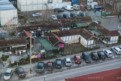 Gdańsk Wrzeszcz. Widok z podnośnika z Komendy Wojewódzkiej...