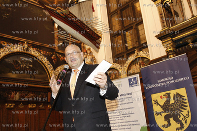 Gdansk. Dwor Artusa. Pozegnanie Andrzeja Golygi - prezesa...