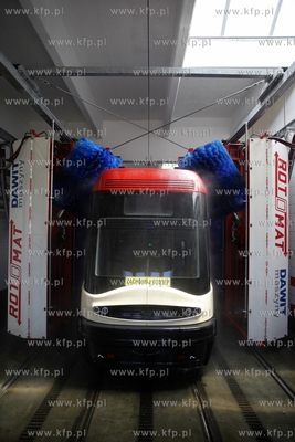 Zajezdnia tramwajowa ZKM w Gdansku przy ul. Wita Stwosza....