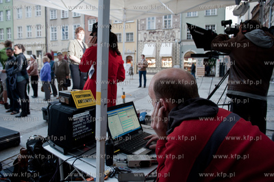 Gdansk. Dlugi Targ. Telewizja CNN International w ramach...