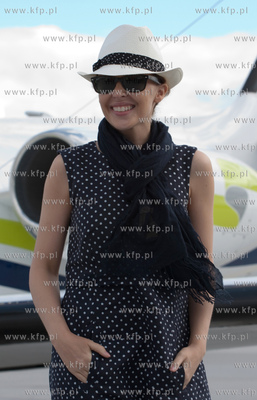 Gdansk. Kylie Minogue na lotnisku w Rebiechowie. 03.06.2009...