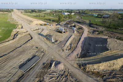 Gdansk. Budowa obwodnicy poludniowej z lotu ptaka....
