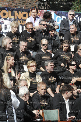 Gdansk. Wmurowania kamienia wegielnego pod budowe Teatru...