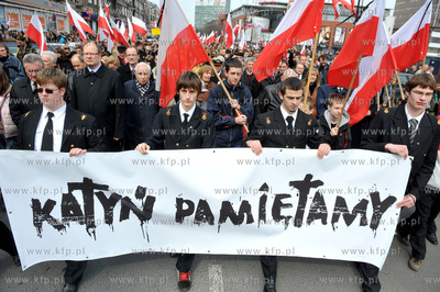 70 rocznica mordu w Katyniu. Marsz pamieci o Katyniu...