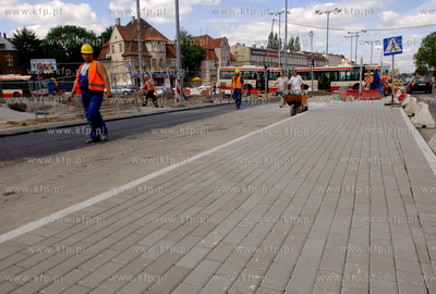 Gdansk Wrzeszcz. Prace przy przebudowie skrzyzowania...