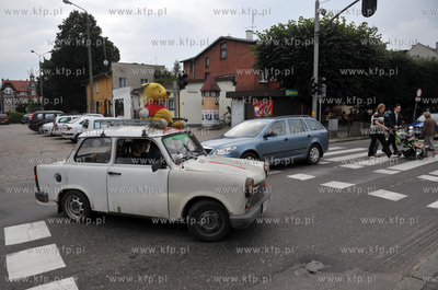 Gdansk Oliwa. Samochod trabant na ul. Opata Jacka Rybinskiego....