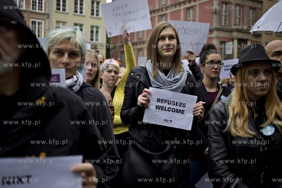 Gdańsk. Długi Targ. Manifestacja za przyjęciem uchodźców.
12.09.2015
fot....