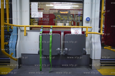 Miejsce do przewozu rowerów w tramwaju PESA 128 NG...